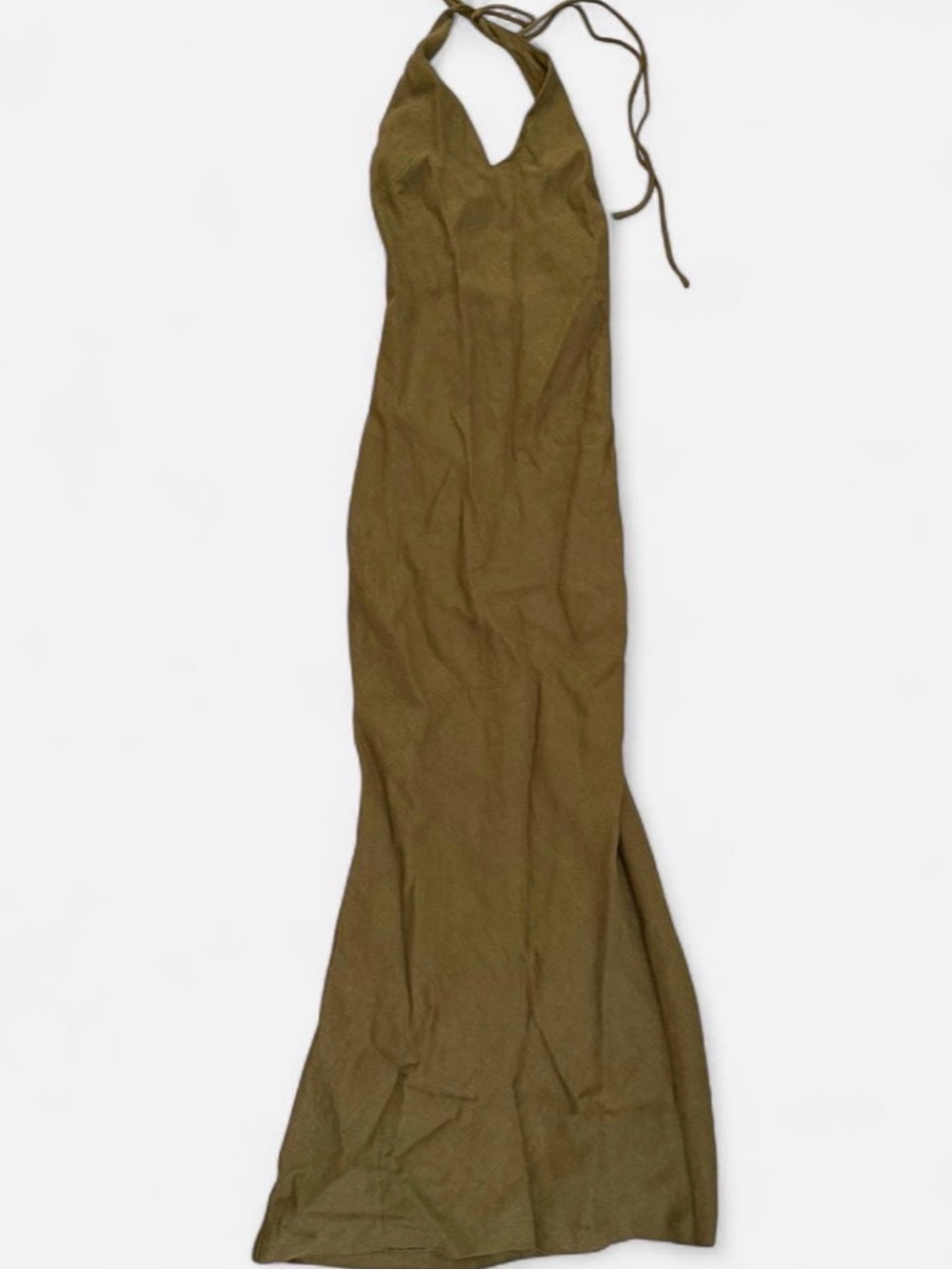 St. Agni Olive Halter-Back Maxi Dress